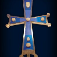 Крест с ониксами на Храм Покрова Пресвятой Богородицы в деревне Удеревка Курской области